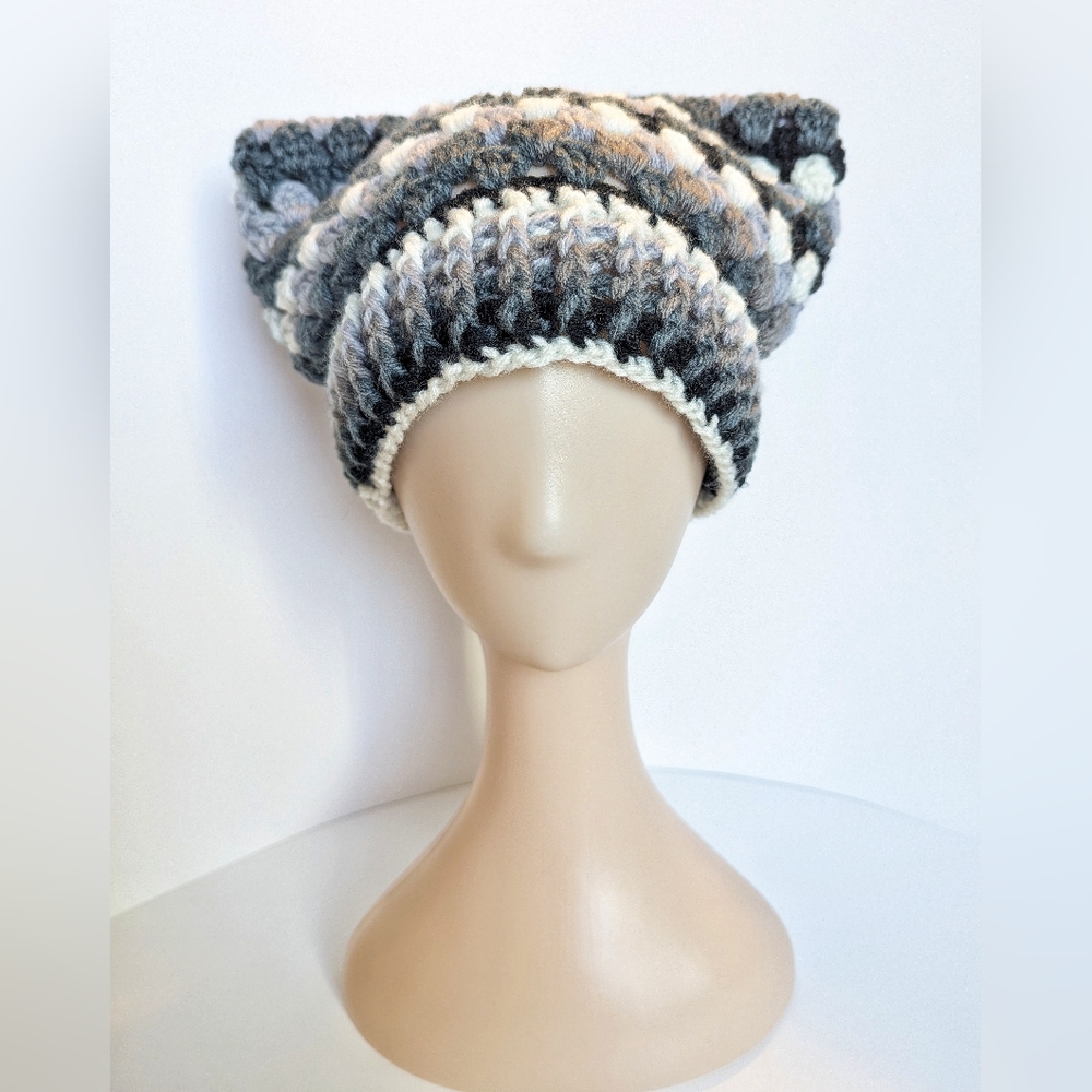 SOLD, NEW, Cat ear beanie, crochet, handmade